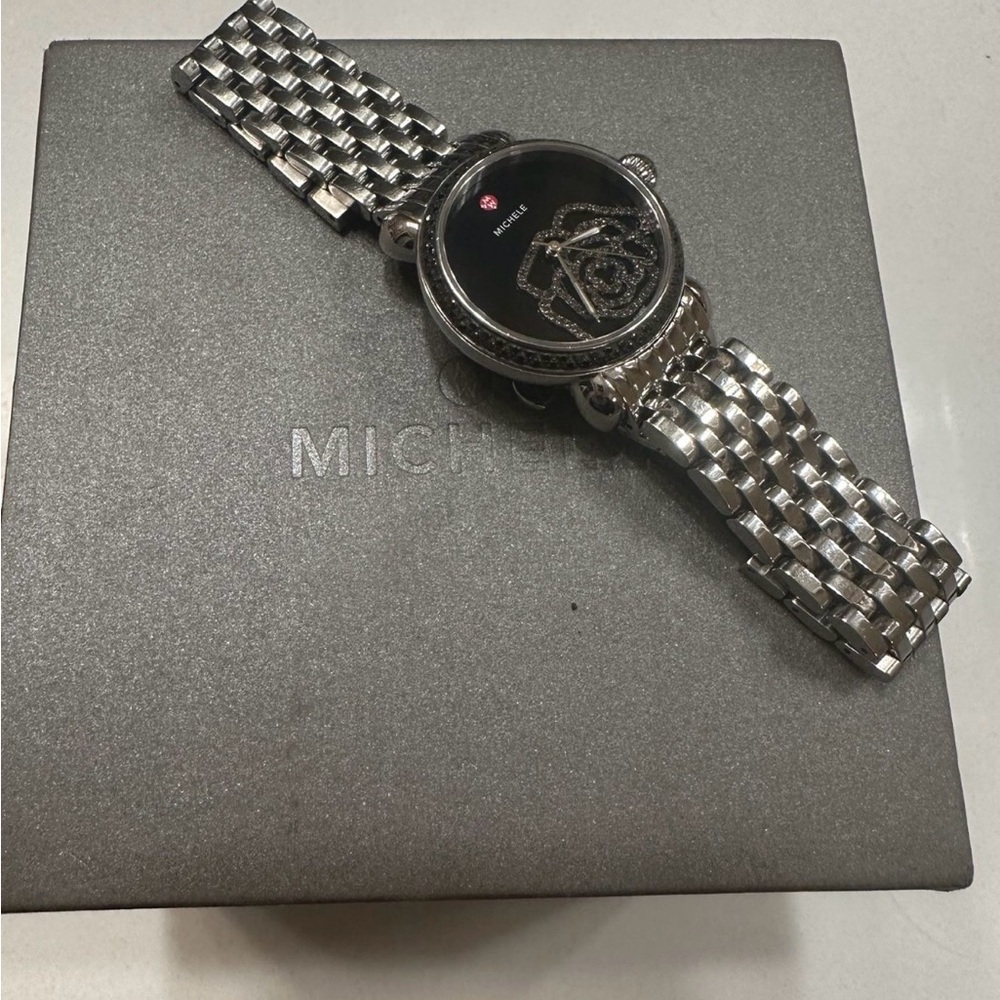 Michele Silver and Black Women's Watch